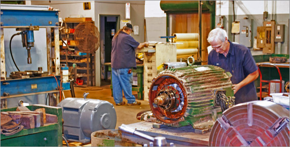 Some of our team members at work in our repair shop